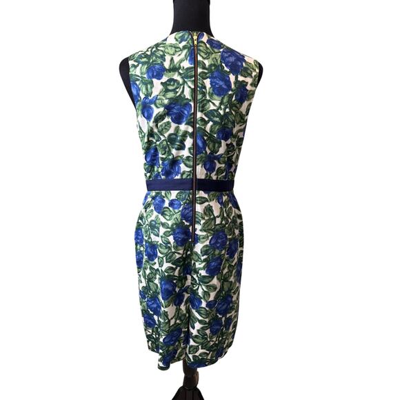 MILLY of New York Women's Blue Green Floral Sleeveless Sheath Dress Size 8 - Picture 3 of 8